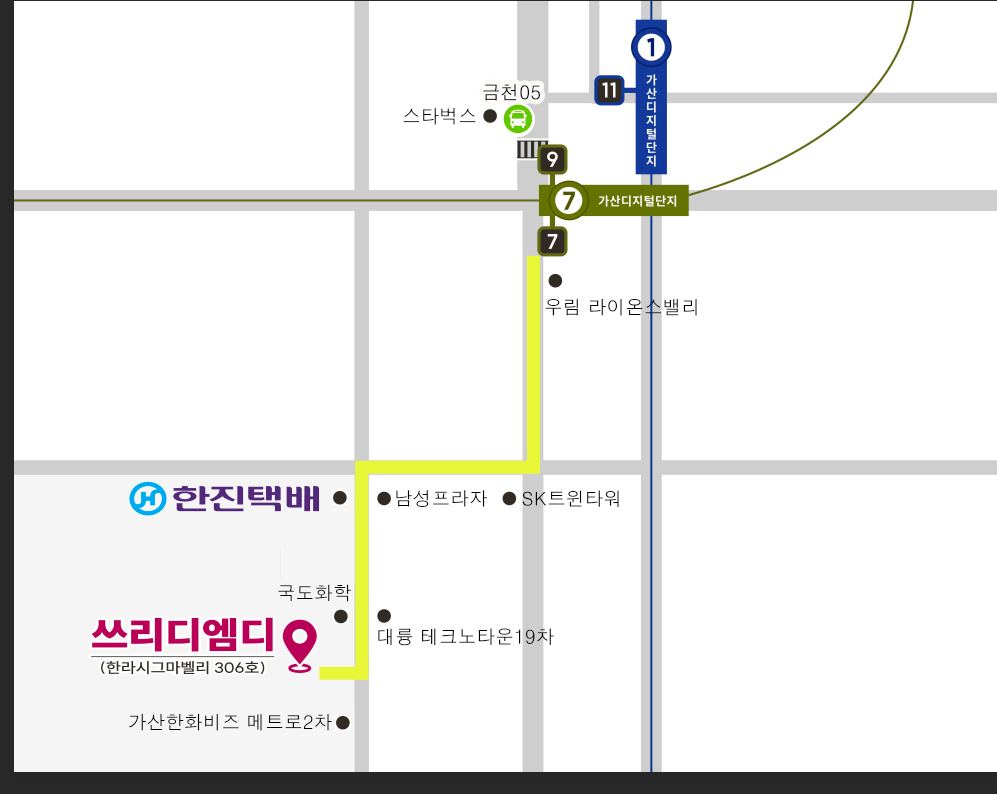 오시는 길 약도